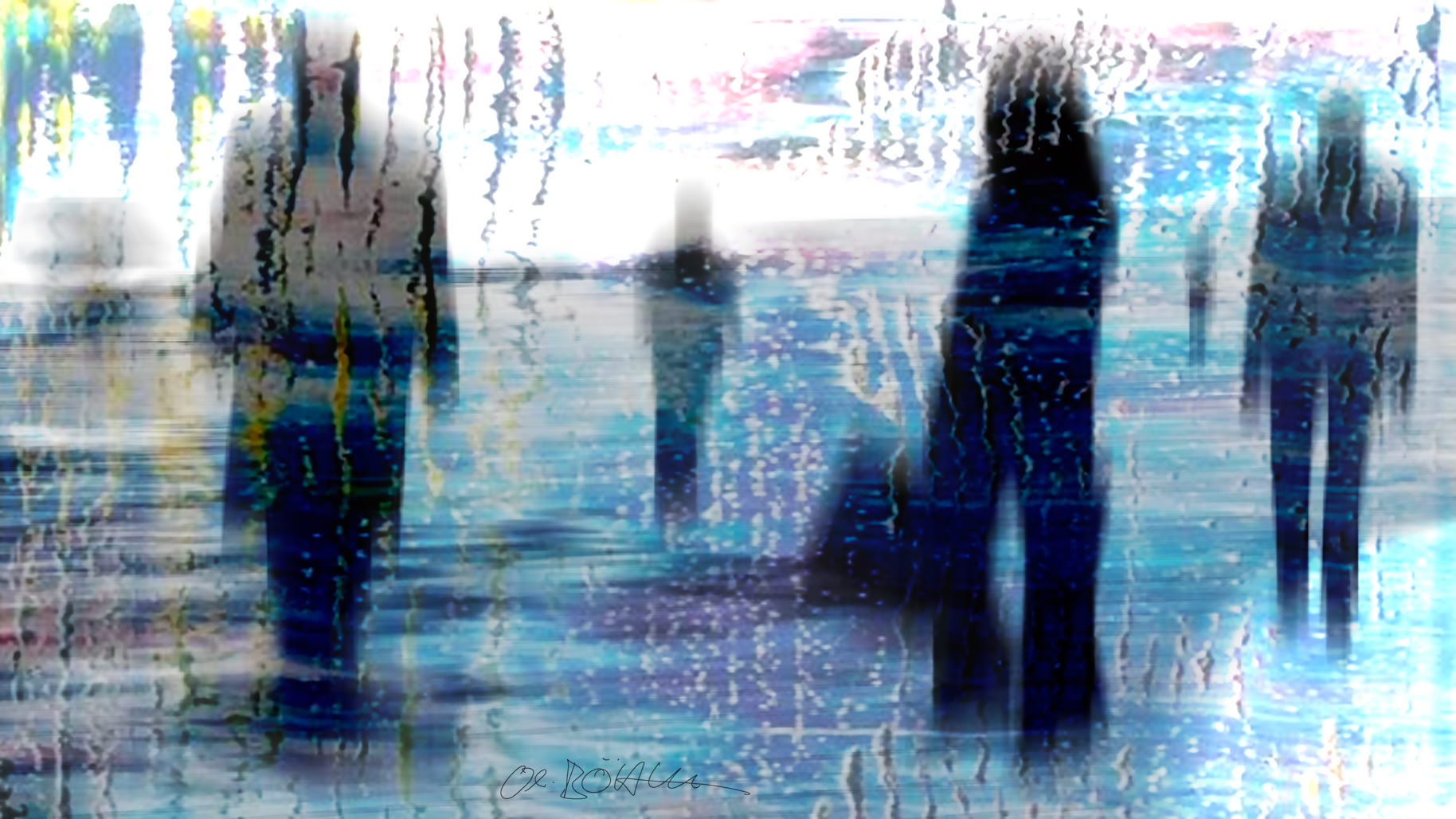 „At Zürich-lake“ from 2024“, eine ganz stille, fast poetische übermalte Fotografie, verkörpert eine friedliche Welt am Nachmittag am Zürcher See. Mit den Maßen 100x150 cm symbolisiert dieses vielschichtige Mixed-Media-Werk (Foto-Print auf Leinwand mit Acryl übermalt), die Stille der Zeit – eine Einladung zum Innehalten, Durchatmen und zum Eintauchen in eine andere Welt. Vom Künstler signiert. Preis auf Anfrage.